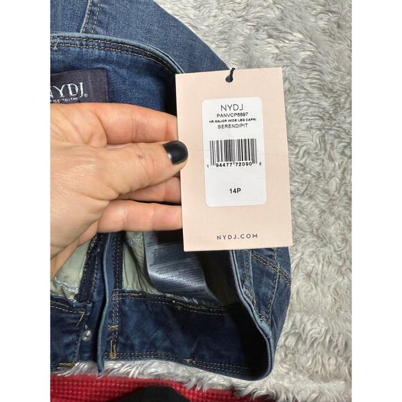 New NYDJ Jeans Women's 14 P High Rise Major Wide Leg Capri Serendipit - Picture 4 of 7